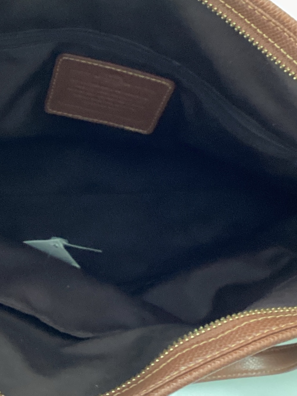 Coach Peyton Signature Logo Canvas Pocket Tote in Khaki/Saddle - Picture 9 of 16
